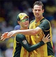 Key man:  Australia will be hoping for another fiery spell from Shaun Tait (right) against Sri Lanka on Sunday. AP