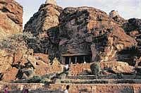 A file photo of the famous Badami caves in Bagalkot district.