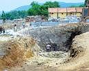 A huge pit is being dug at Hogenakal as part of Tamil Nadus controversial drinking water project. DH photo
