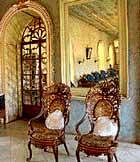 Chairs which were gifted to the Braganca family by the King of Portugal.