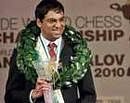 HAT-TRICK MAN:  Viswanathan Anand asserted his class by winning his third successive world title in Sofia.  REUTERS