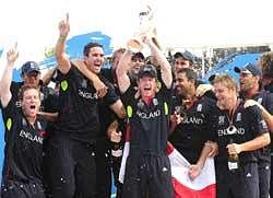 England celebrate their victory in the World Twenty20 final over Australia in Bridgetown on Sunday. AFP