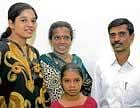 Successful Sandhya M Bharadwaj (left) with family.