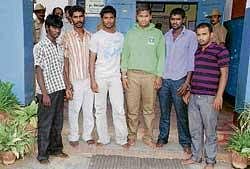 In the net: The six accused held in the Palani murder case. dh photo