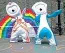 London Olympics mascot Wenlock (left) and Paralympic mascot Mandeville during their launch at St Pauls School in East London on Thursday. AFP