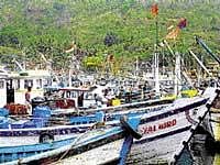 Fishing trawlers forced to anchor at port
