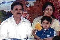 Apparanda Chitra along with son Rahul and husband Jayaram.