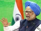 Prime Minister Manmohan Singh interacts with journalists during his national press conference on completion of one year of UPA-II in office, at Vigyan Bhavan in New Delhi on Monday. . PTI