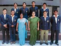 Proud: Students of City College with faculty members.