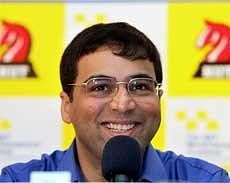 World Chess Champion Viswanathan Anand interacts with the media in Chennai on Monday. PTI