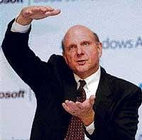 Cashing in on cloud: Microsoft Chief  Steve Ballmer briefing reporters in New Delhi, on Thursday. PTI