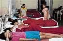 Water Contamination: The children of an orphanage undergoing treatment in a City hospital on Thursday. DH Photo