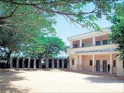 SCHOOL WITHOUT SHELTER:  Masti residential school functioning out of Government Higher Primary School building in Masti, Malur taluk. (left) The half-built toilets. DH Photo