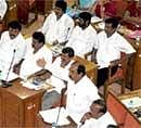 Making a Point: BJPs leader of the House Satyanarayana addressing the BBMP Council in Bangalore on Friday. DH Photo