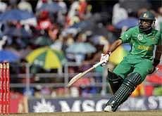 South Africa's Hashim Amla takes a run on his way to score a century during the fourth One-Day International cricket match with the West Indies in Roseau, Dominica on  Sunday. AP