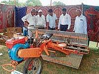 A tilling machine at the Krishi Mahotsava exhibition. DH photo