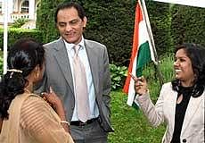 Congress MP Mohammad Azharuddin interacting with Indian community in Prague. File photo/PTI