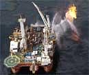 The Q4000 drilling rig operates in the Gulf of Mexico at the site of the Deepwater Horizon disaster on Wednesday. AP