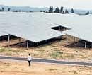Clean and green: Solar panels at the 3 MW plant in Yelesandra of Banagarpet taluk. DH Photo