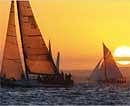 Tony Haywards yacht (left) sailed in the JP Morgan Asset Management Round the Island Race on Saturday. AP