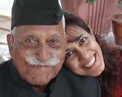 Chhavi with her grandfather Raghubir Singh