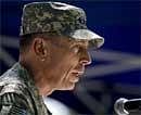 Gen. David Petraeus, the new commander of U.S. and NATO forces in Afghanistan, speaks during a ceremony in which he formally assumed the command on Sunday in Kabul. AP