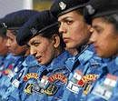 rough ride: In this file photo, women soldiers belonging to the 103 Battalion of the Rapid Action Force attend a function in New Delhi. AP