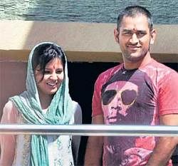Newly married Indian cricket captain Mahendra Singh Dhoni and Sakshi Singh Rawat in Ranchi on Wednesday. PTI