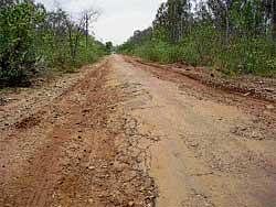 The road leading to Andhra Pradesh from KGF via Besanattam. DH Photo