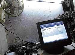 No competition:  A display of Facebooks homepage on a computer monitor at an Internet cafe in Delhi. NYT