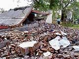 Debris of the Hehegarha railway station blown up  on Wednesday night by the Maoists during the 48-hour bundh in Latehar district of Jharkhand. PTI