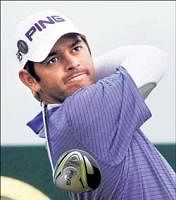Louis Oosthuizen in action in the second round of the British Open. AFP