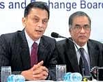 Initiative for investors: Sebi Chairman C B Bhave (left) with Takeover Advisory Panel Chairman C Achuthan briefs reporters in Mumbai on Monday. PTI