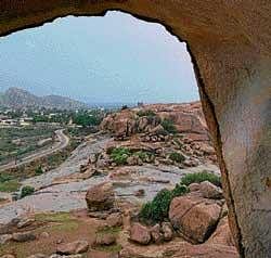 ASHOKAN EDICT TRAIL:  Koppal as seen from under the rock canopy at the Gavimath edict. Photo by Meera Iyer