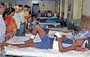 Injured victims of Sainthia train accident being treated at Siuri Hospital in Birbhum, West Bengal, on Wednesday. PTI