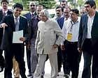 Former President A P J Abdul Kalam arrives to part in the All Hands Meeting Leadership Talk Series organised by SAP Labs in Bangalore on Friday. dh Photo