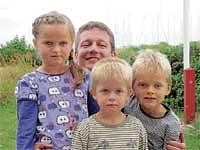 Family Man: Allan Frederiksen with his niece and nephews.