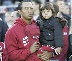 Tiger Woods with his daughter Sam Woods. File photo/AP