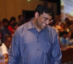 World Chess champion Vishwanathan Anand, during the International Congress of Mathematicians 2010 in Hyderabad, India, on Tuesday. AP Photo