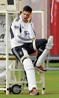Time To Hit The Sack? England batsman Kevin Pietersen during his teams practice session on Wednesday. AP