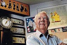 Mort Walker, the artist and author of the Beetle Bailey comic strip, in his studio in Stamford, Connecticut. AP