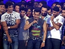 Actors Salman Khan and Sonu Sood perform during Janmashtami celebrations in Mumbai on Thursday night. PTI