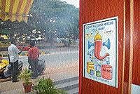 Awareness A poster emphasising on celebrating Ganesha festival, without affecting environment pasted at one of the shops opposite to NIE, in Mysore, on Sunday. DH photo