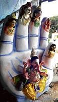 god of many forms: Designer idols on sale in Bangalore. dh Photos / samson victor
