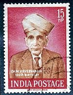 The stamp that was released to commemorate 100th birthday of M Visvesvaraya. DH Photo