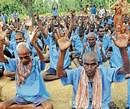 Inmates of Beggars Colony learning yoga at the Rehabilitation Centre in Bangalore on Wednesday. DH Photo