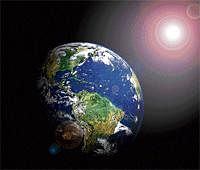 Whats the spin? The earths axis of rotation, tilted at 23.5 degrees, points sideways relative to the sun. Getty Images