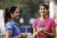 All Smiles: Dipika Pallikal (left) and Joshna Chinnappa will lead Indias squash challenge in Delhi. DH Photo