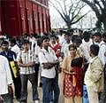 Anxious: Candidates wait for their turn at Central College for counselling to Bangalore University PG courses in the City on Tuesday. KPN