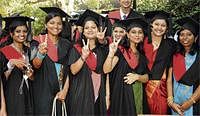 All Smiles: Students flaunt the victory sign at the Graduation Day of Government Dental College and Research Institute in Bangalore on Friday. DH Photo